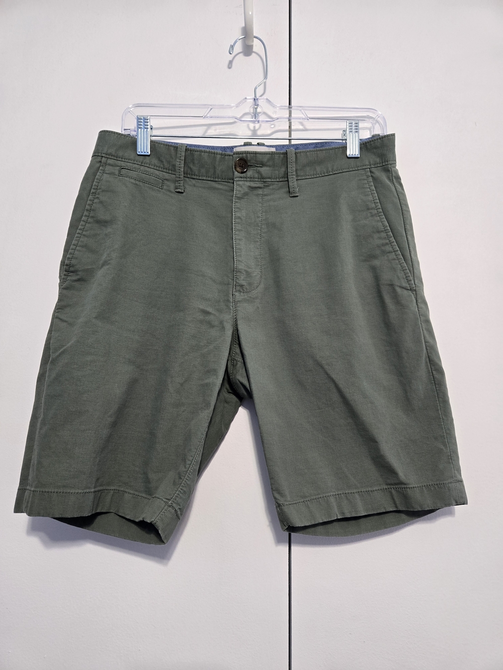 Original Penguin Mens 31 Olive Green Stretch Chino Shorts Cotton Casual